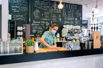 waitress-disinfecting-bar